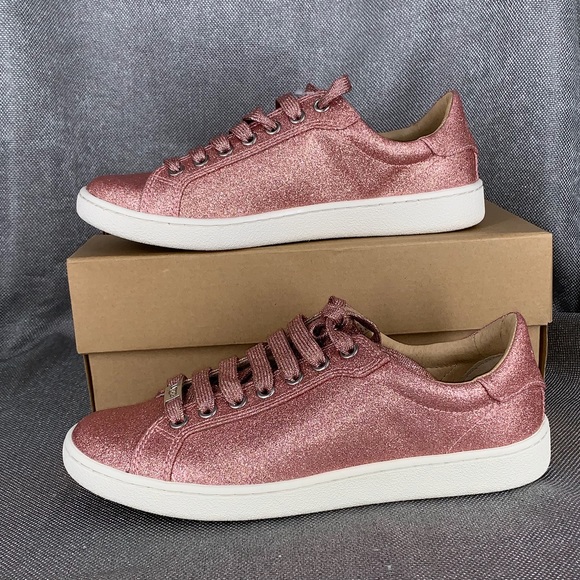 UGG PINK GLITTER MILO SNEAKERS SHOES - Picture 4 of 8